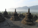 Borobodur at dawn, Yogyakarta